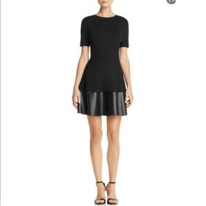 AQUA Black Women’s Short sleeve dress, size M, leather bottom
